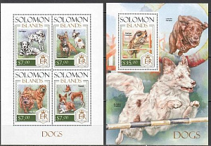 Соломон, 2013, Собаки, Колли, малый лист + блок